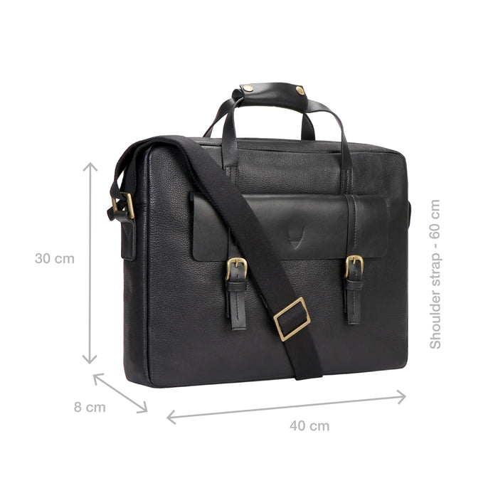 Ronaldo 01 Sb Black Leather  Briefcase