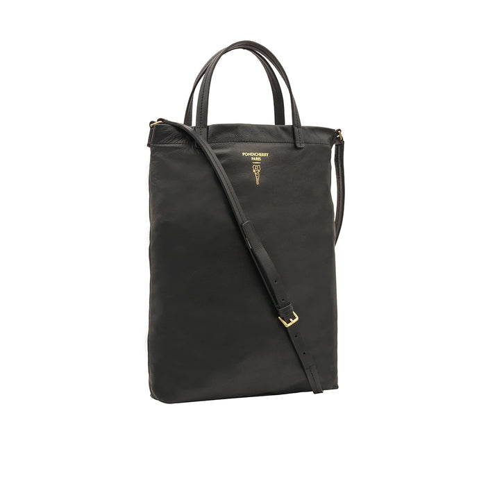 Roxanne Black Leather Satchel