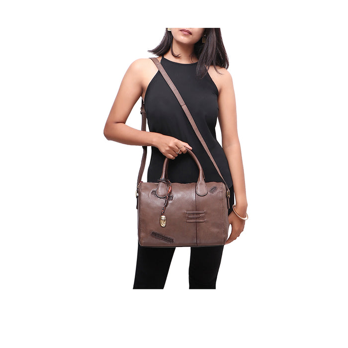 Sadhavi 03 Brown Leather Satchel
