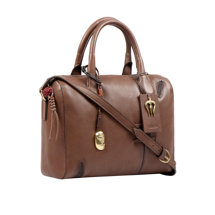 Sadhavi 03 Brown Leather Satchel