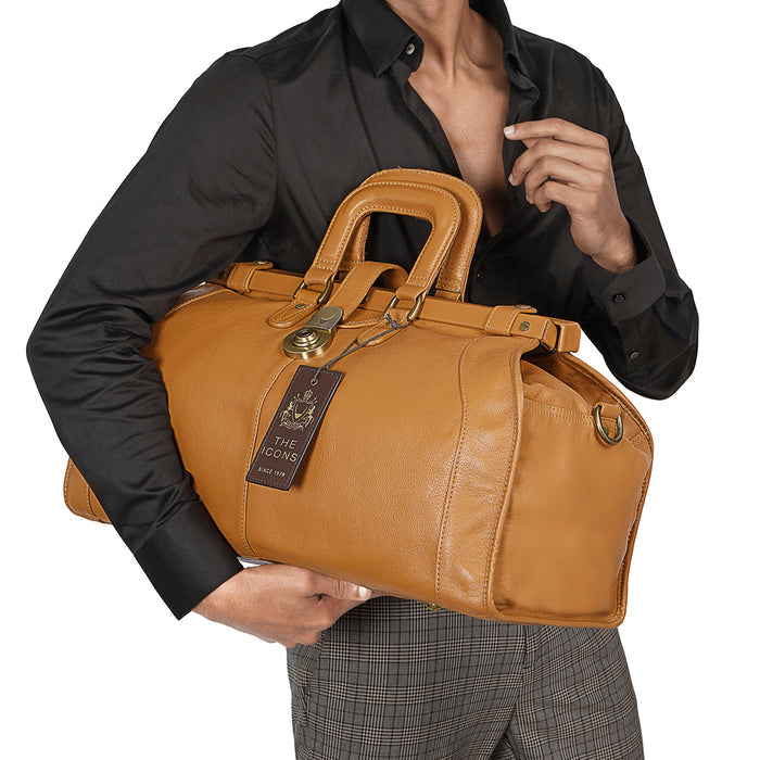 Safari Honey Leather Duffle Bag