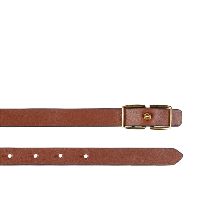 Saki Women's Tan Non Reversible Leather Belt