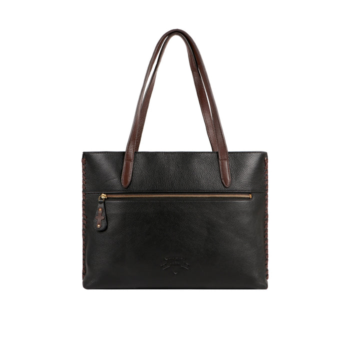 Sally Scull 01 Black Leather Tote Bag