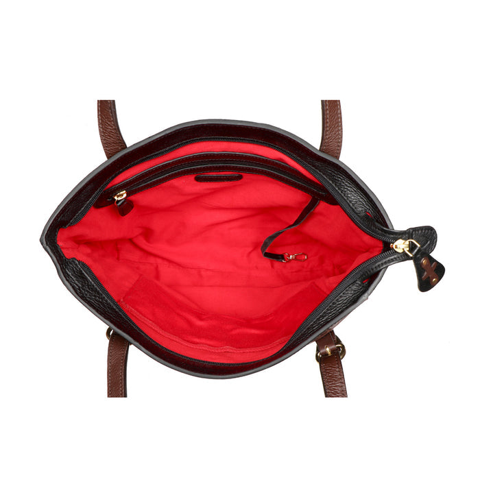 Sally Scull 01 Black Leather Tote Bag