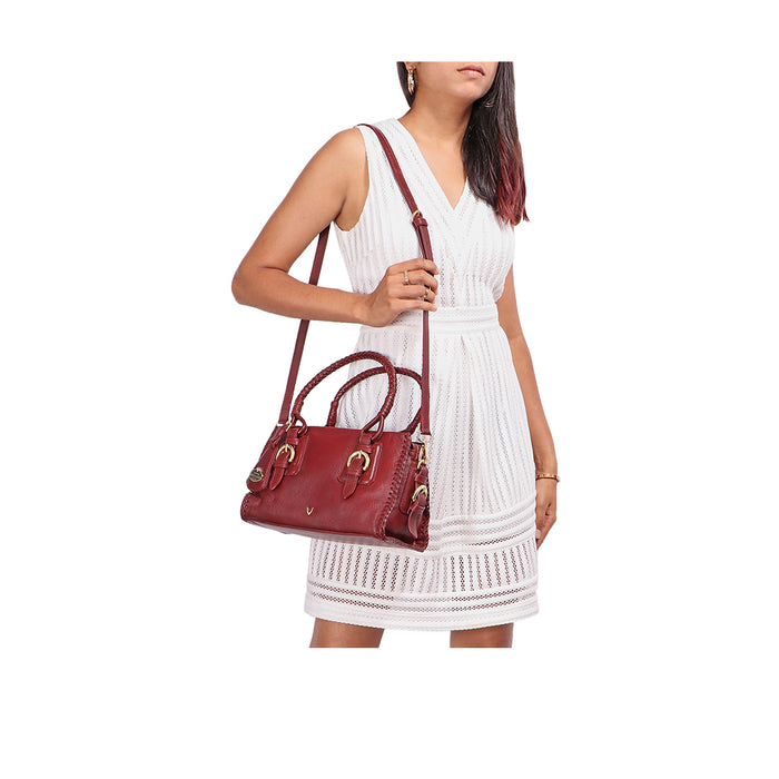Salmon Marsala Leather Satchel