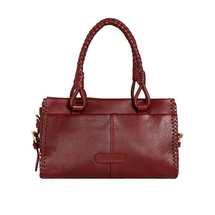 Salmon Marsala Leather Satchel