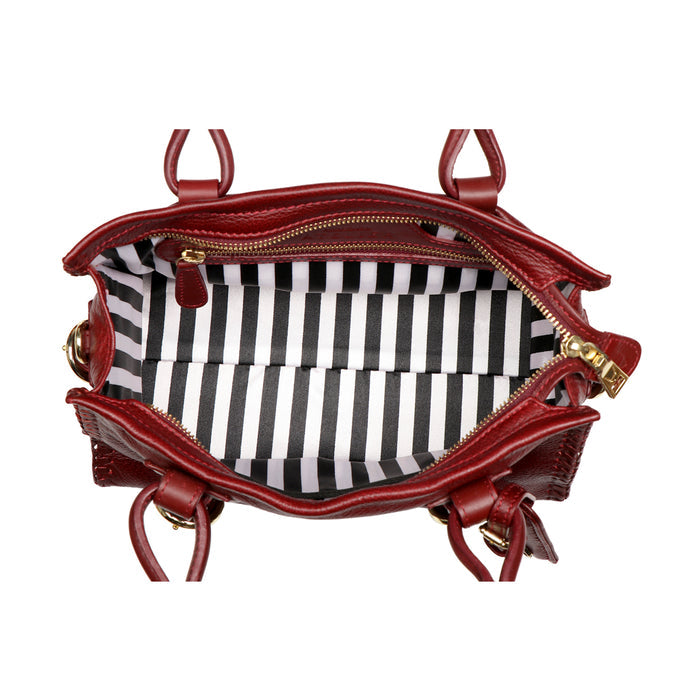 Salmon Marsala Leather Satchel