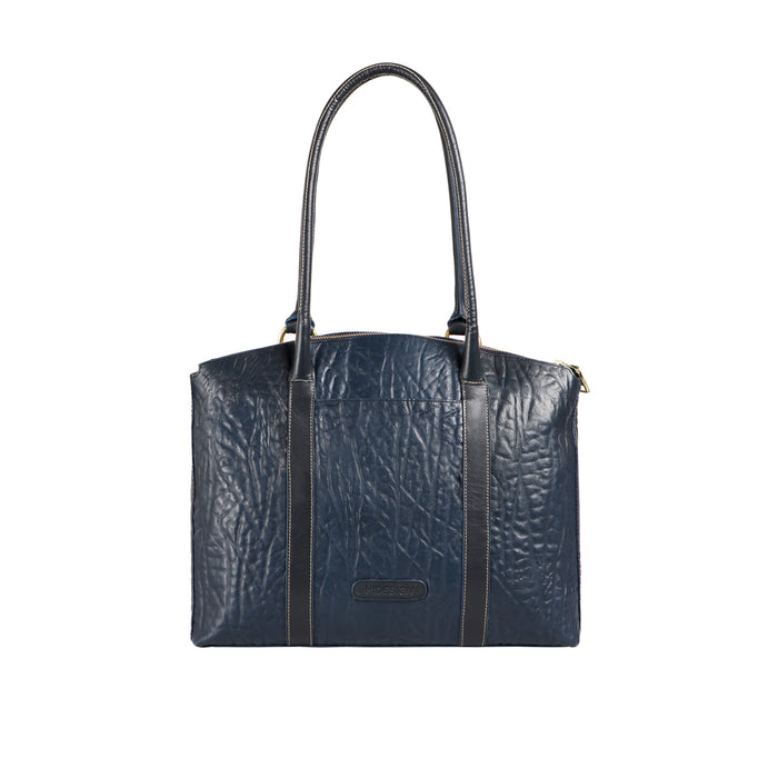 Samurai 01 Blue Leather Tote Bag