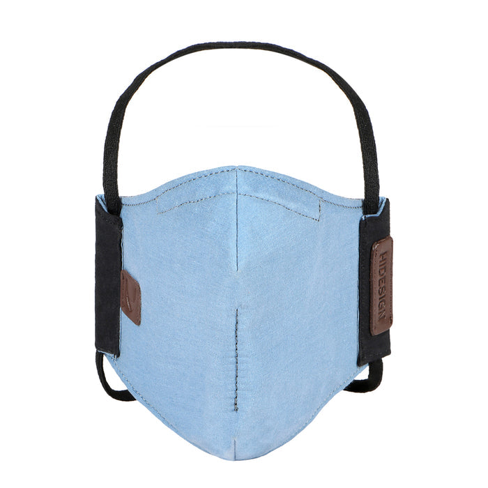 Samurai Blue Leather Face Mask