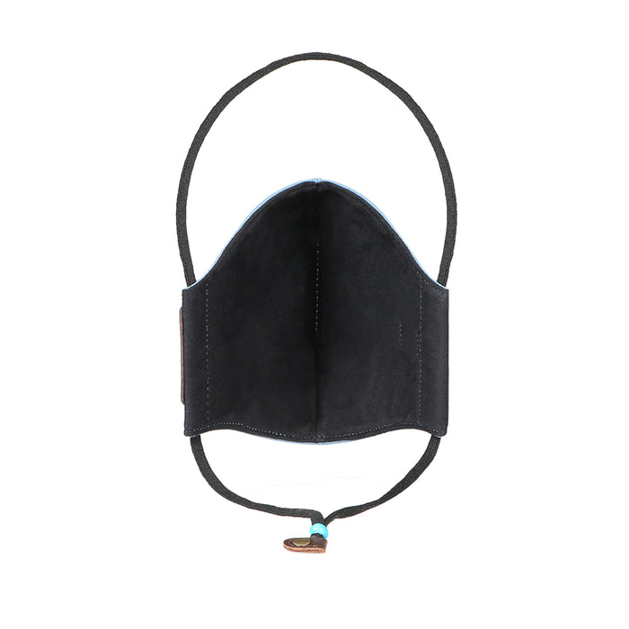 Samurai Blue Leather Face Mask