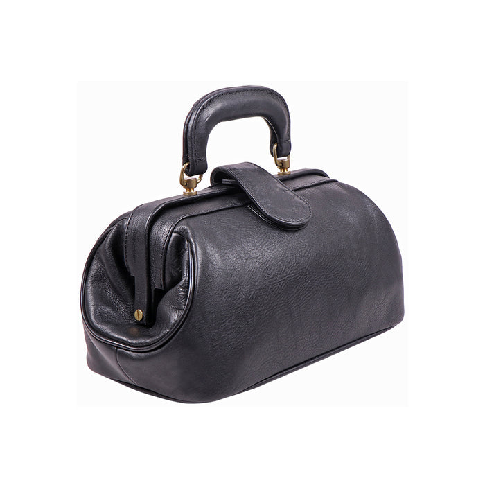 Sasha Black Leather Satchel
