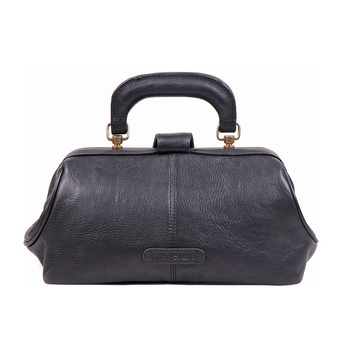 Sasha Black Leather Satchel