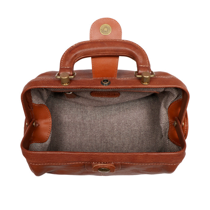 Sasha Tan Leather Satchel