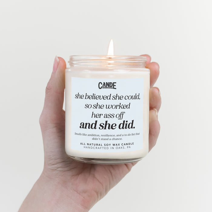 She Believed She Could So She Did Candle
