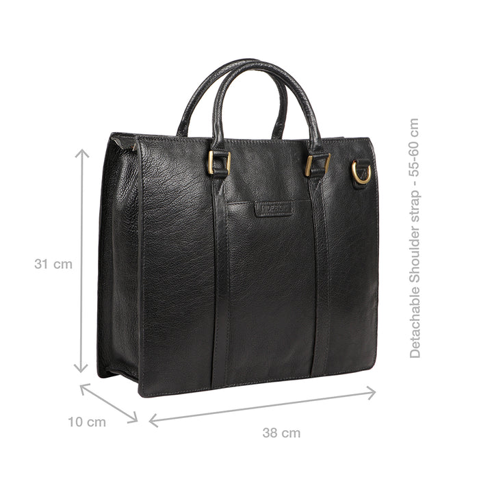 Sherlock 01 Black Leather  Briefcase