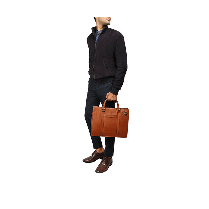 Sherlock 01 Tan Leather  Briefcase