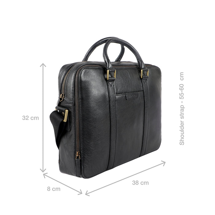 Sherlock 02 Black Leather  Briefcase