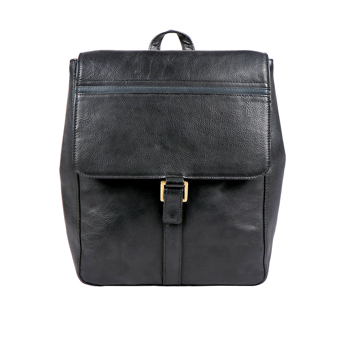 Sigmund 02 Black Leather  Backpack