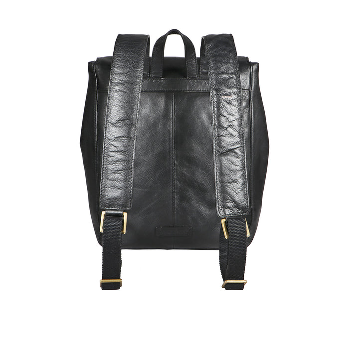 Sigmund 02 Black Leather  Backpack