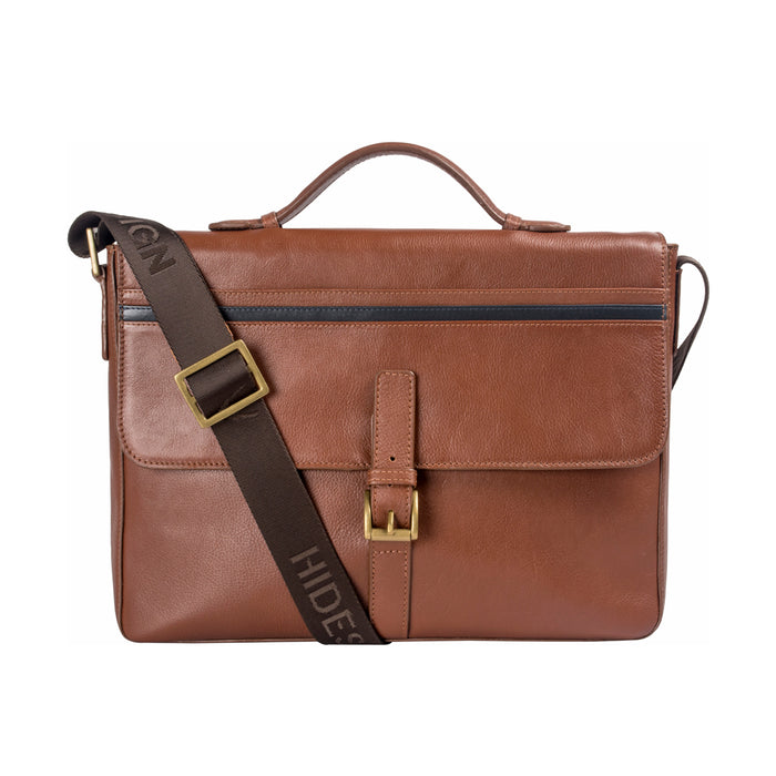 Sigmund 03 Tan Leather  Briefcase
