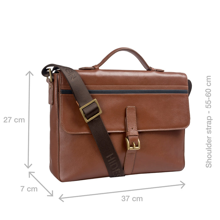 Sigmund 03 Tan Leather  Briefcase