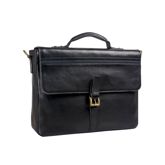 Sigmund 04 Black Leather  Briefcase