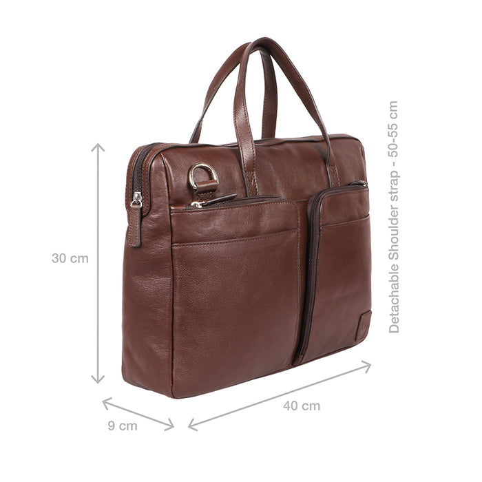 Slider 01 Brown Leather  Briefcase
