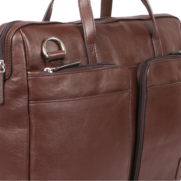 Slider 01 Brown Leather  Briefcase