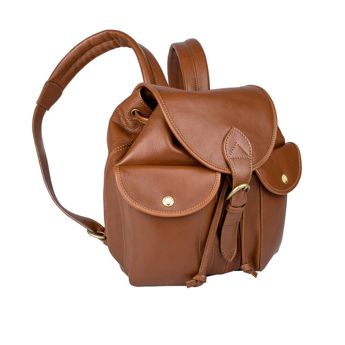 Small San Franci Tan Leather  Backpack