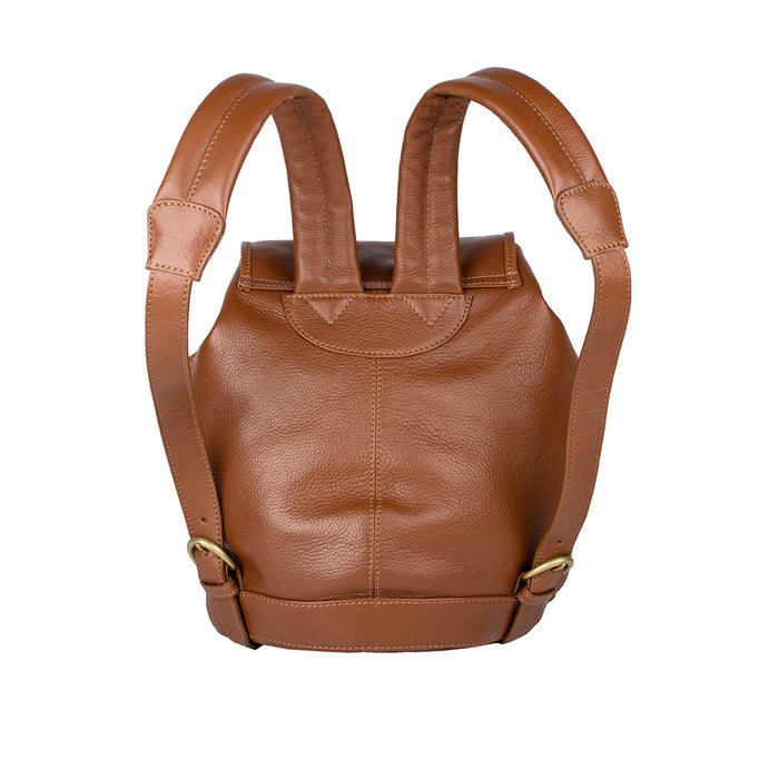 Small San Franci Tan Leather  Backpack