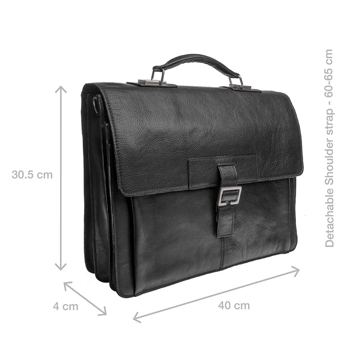 Spector 1337 Black Leather  Briefcase
