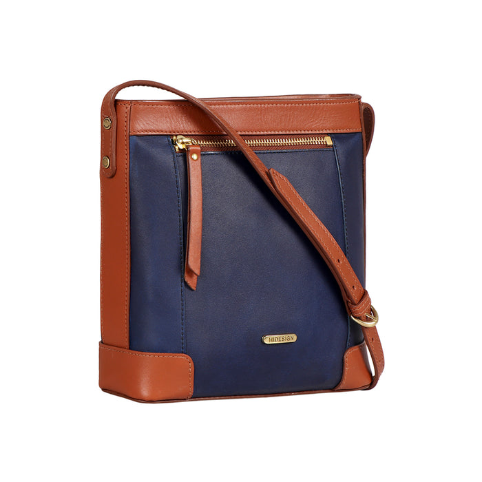 Surfer 02 Blue Leather Sling Bag