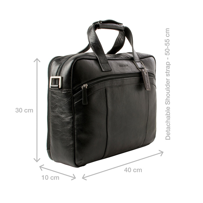 The Ridgeway 01 Black Leather  Briefcase