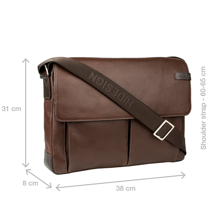 Travolta 01 Brown Leather  Messenger Bag