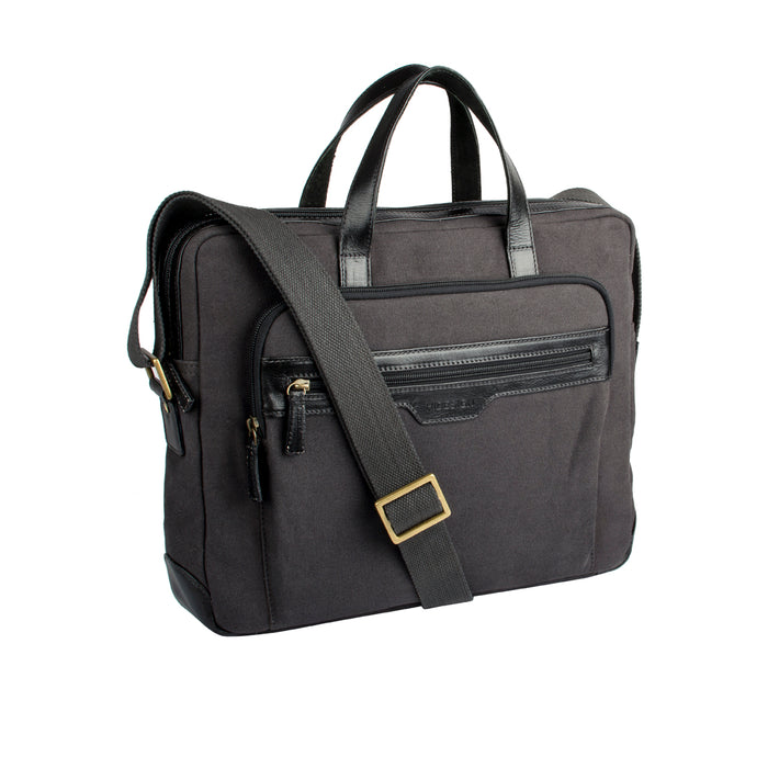 Viking 01 Black Canvas Briefcase