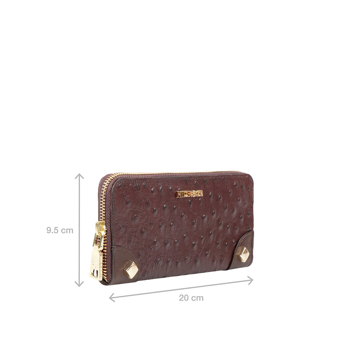 Voodoo W2  Brown Leather Zip Around Wallet
