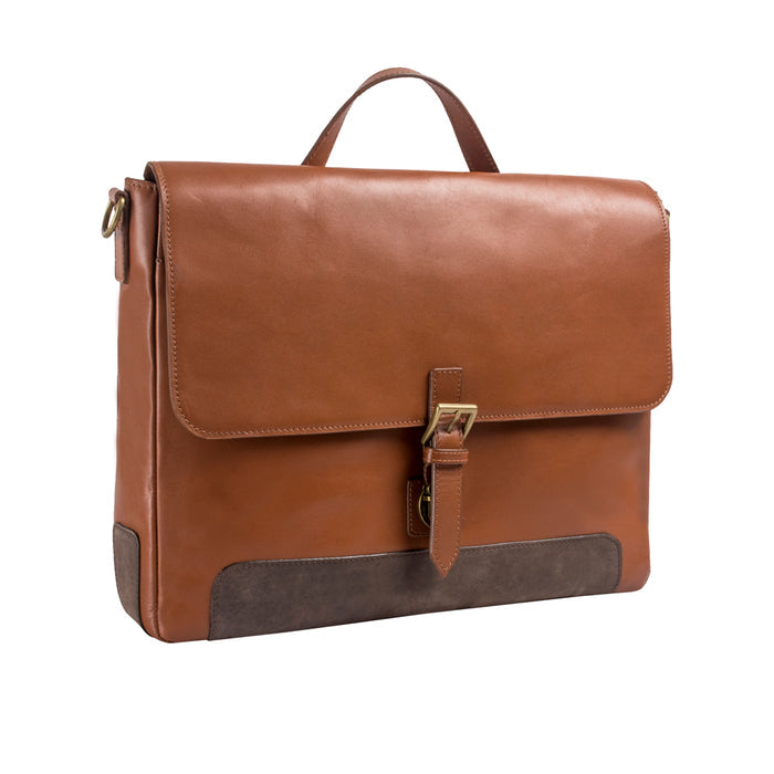 Washington 02 Tan Leather  Briefcase