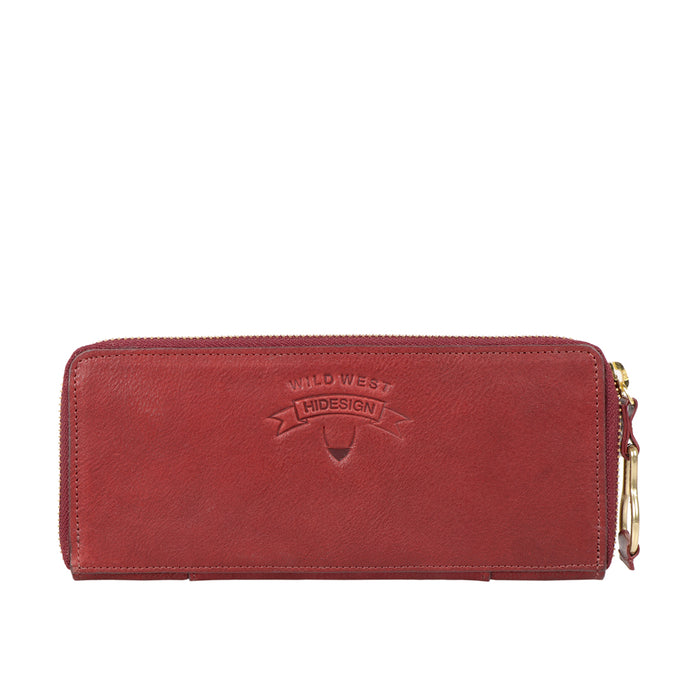 Wild Rose W1  Marsala Leather Zip Around Wallet