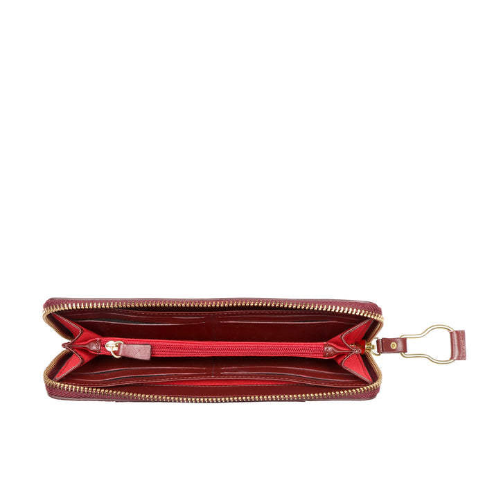Wild Rose W1  Marsala Leather Zip Around Wallet