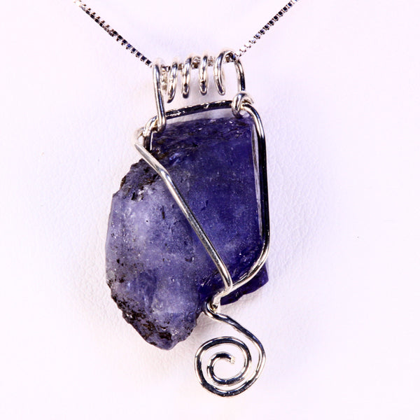 Wire Wrapped Tanzanite Crystal Pendant