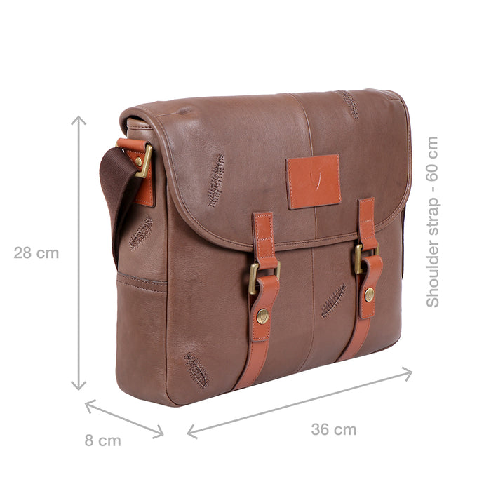 Wyoming 01 Brown Leather  Messenger Bag